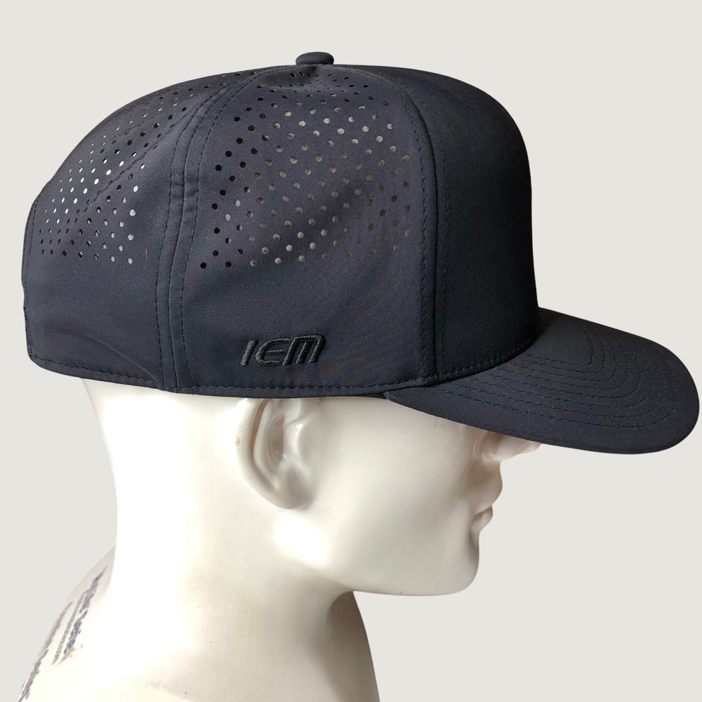G/FORE Golf Hat Onyx Black Perforated Flexfit 110 Quick Turn GMH000100 IEM Logo - Picture 5 of 12